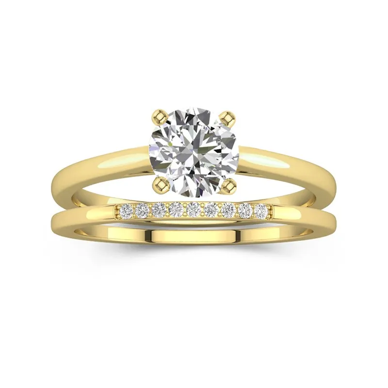 Moissanite Wedding Ring Set