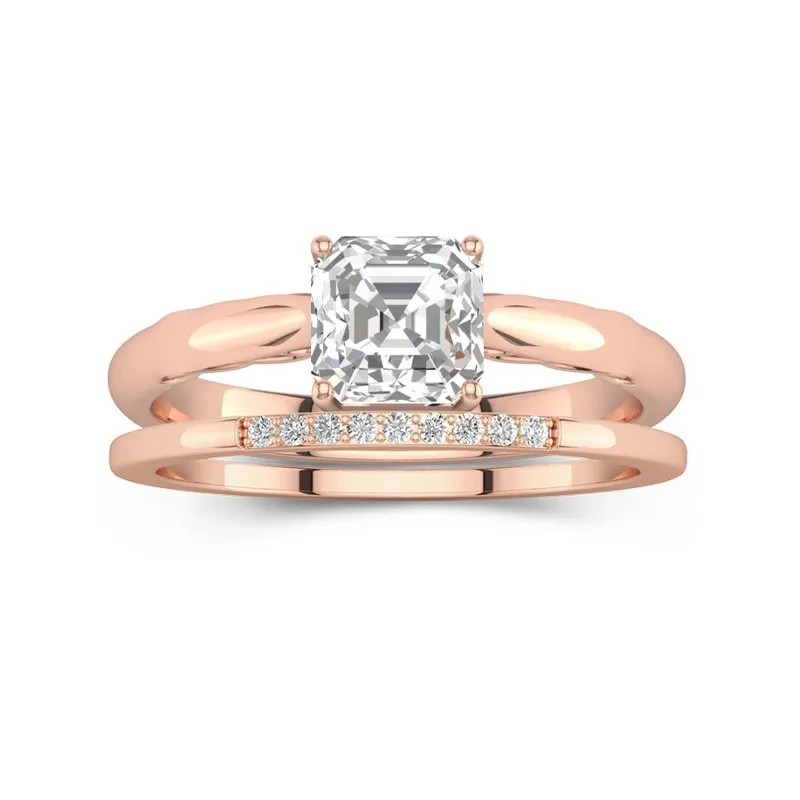 18K Rose Gold Moissanite Bridal Set