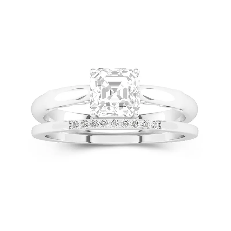 14K White Gold Moissanite Bridal Set