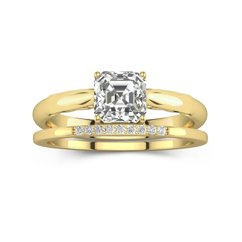 Or 18 carats Moissanite Ensemble nuptial