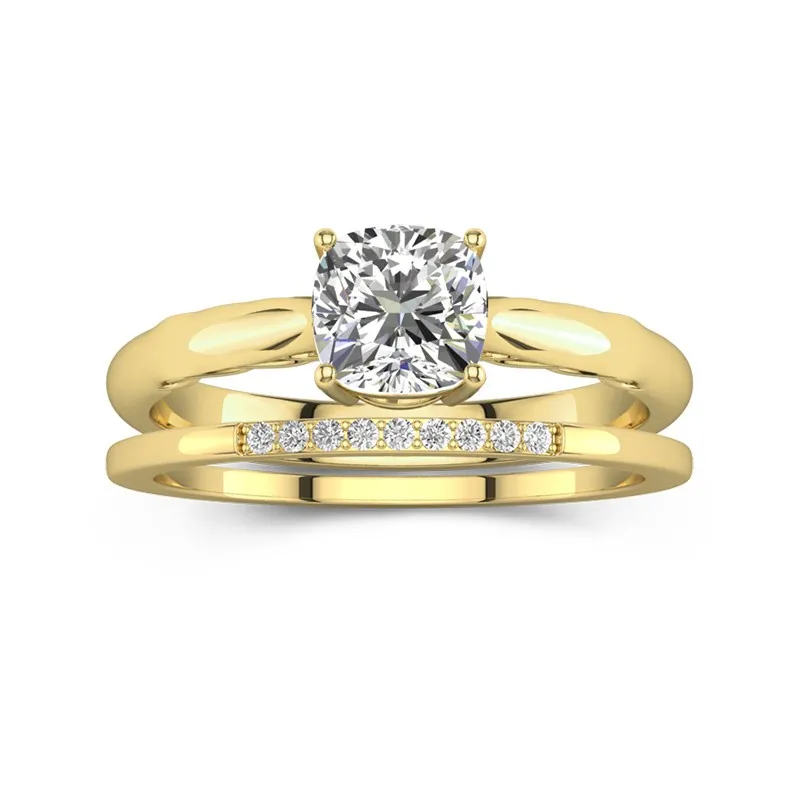 Or 14 carats Moissanite Ensemble nuptial