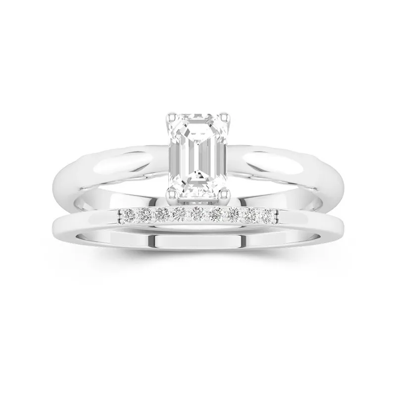 Platinum Moissanite Bridal Set