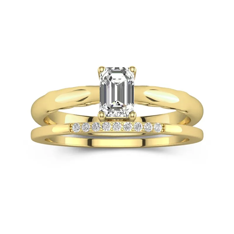 18K Gold Moissanite Bridal Set