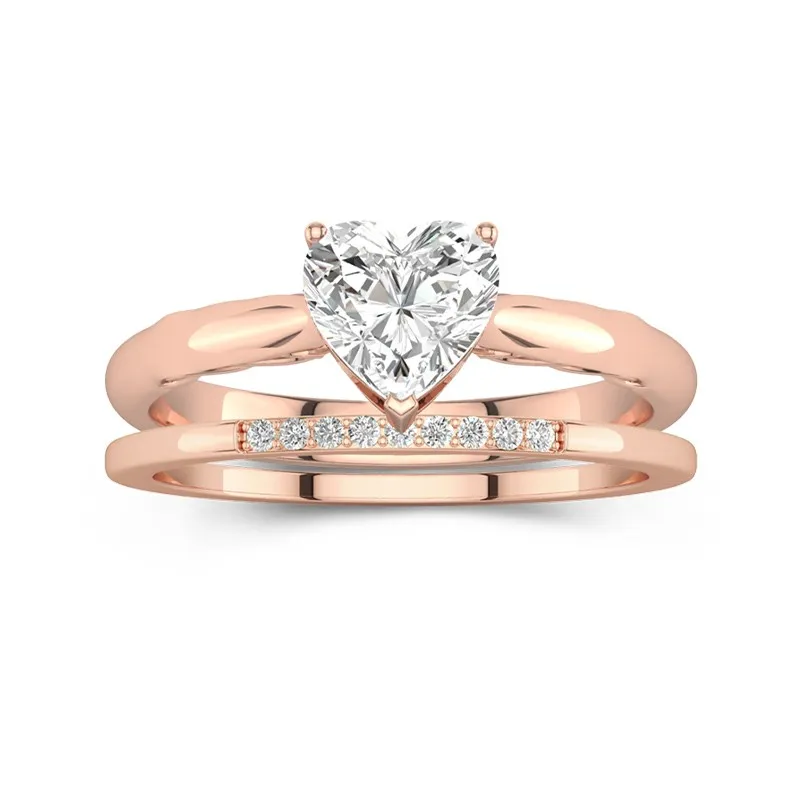 18K Rose Gold Moissanite Bridal Set