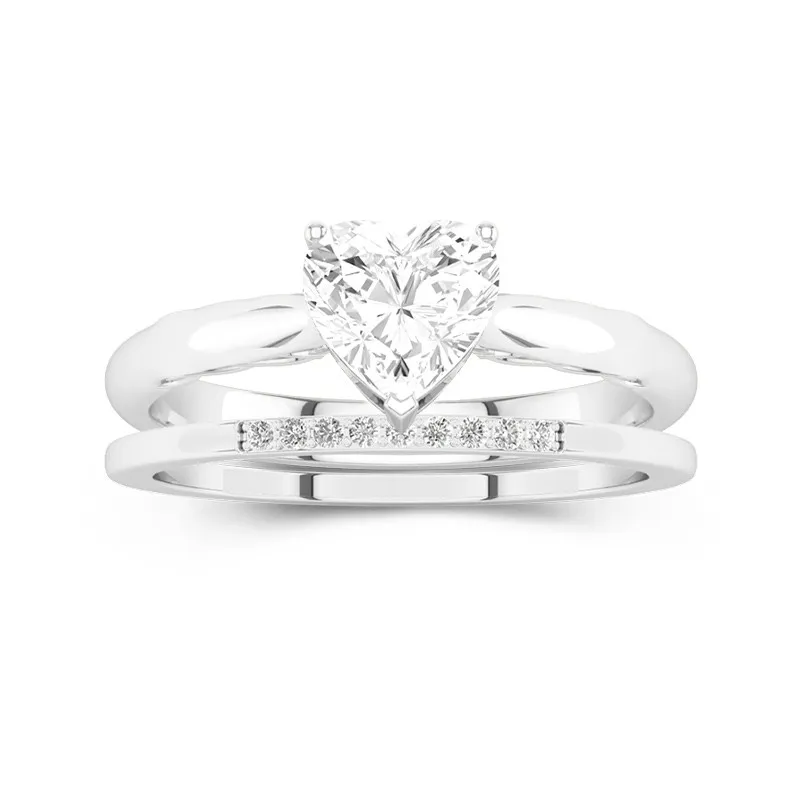 18K White Gold Moissanite Bridal Set