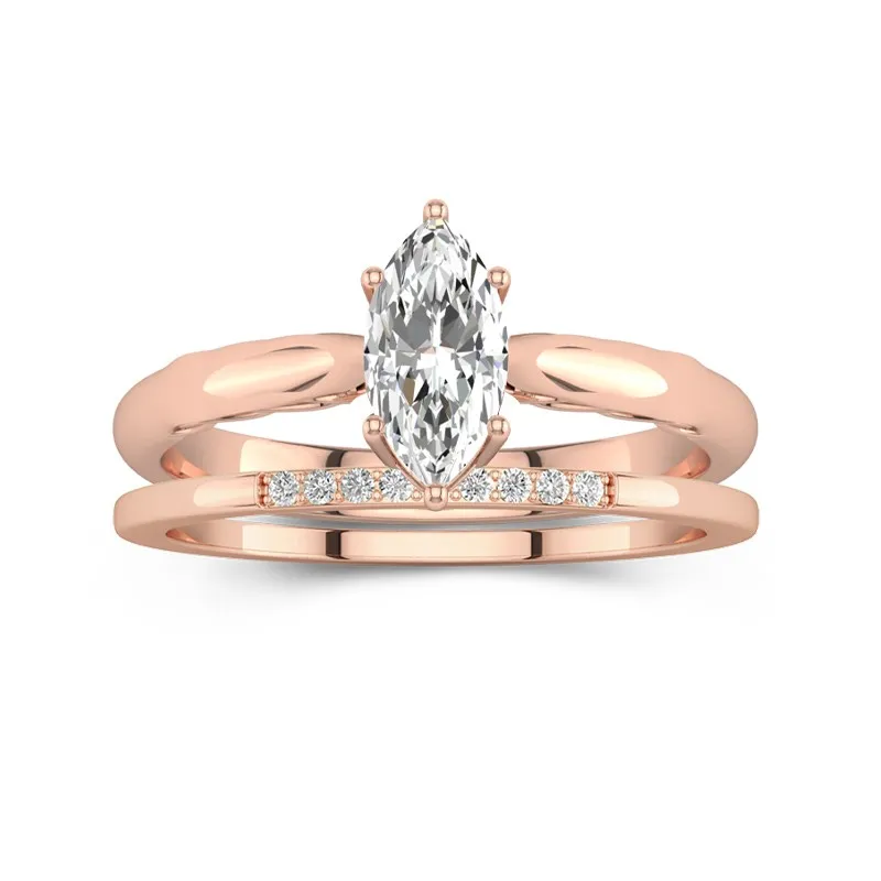 18K Rose Gold Moissanite Bridal Set