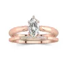 Or rose 14 carats Moissanite Ensemble nuptial