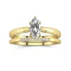 Or 18 carats Moissanite Ensemble nuptial