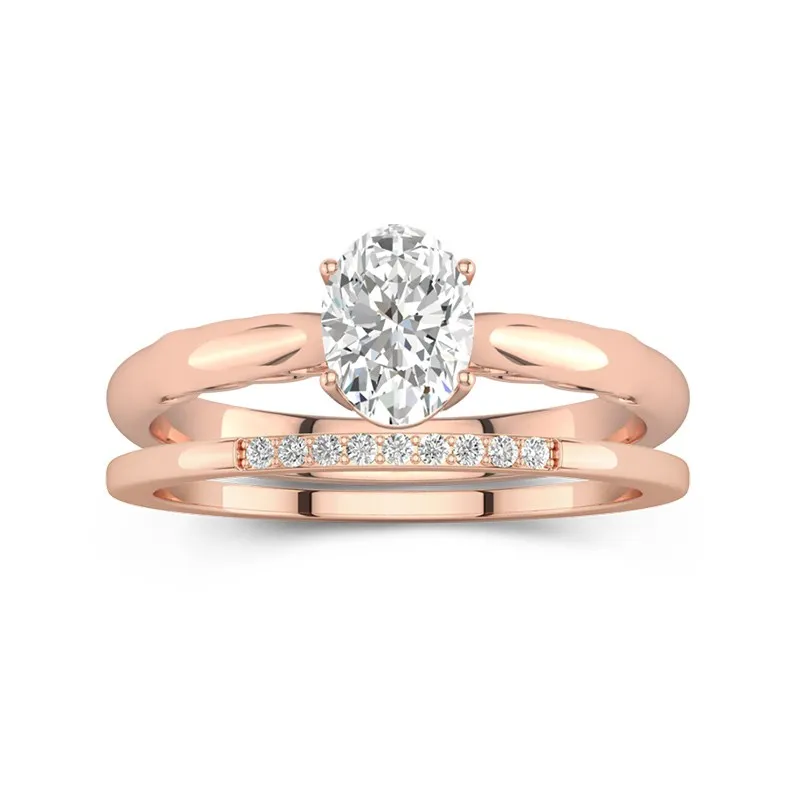 14K Rose Gold Moissanite Bridal Set