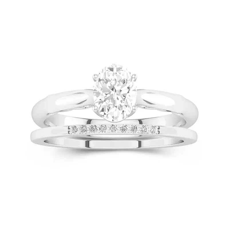 Platinum Moissanite Bridal Set