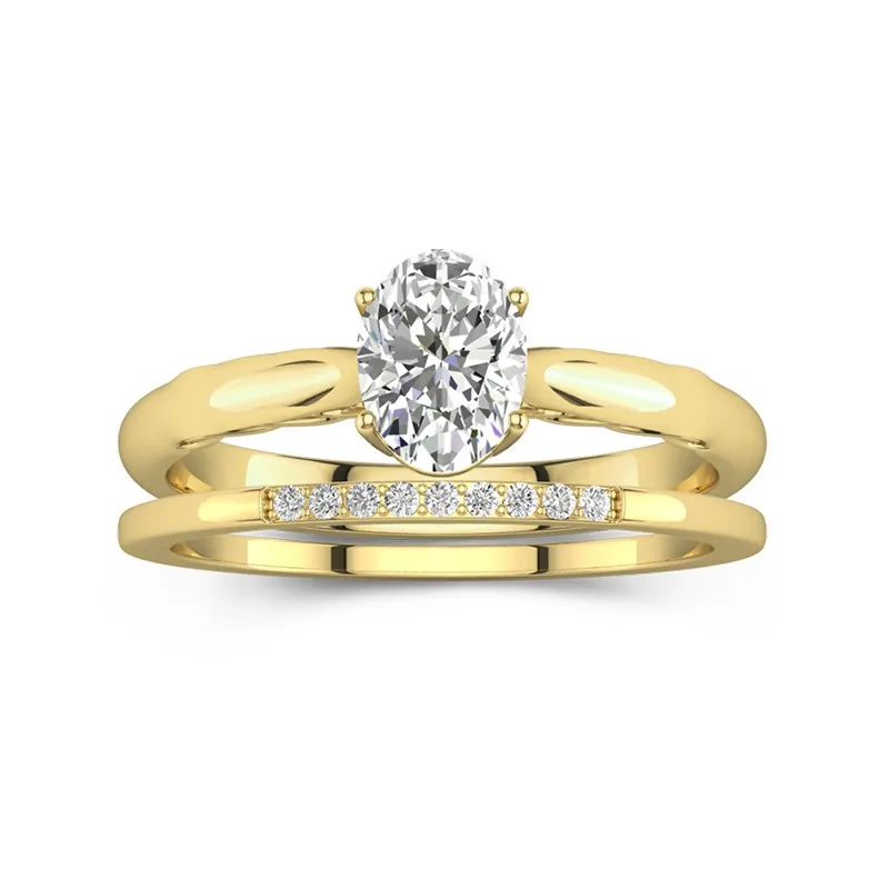 14K Gold Moissanite Bridal Set