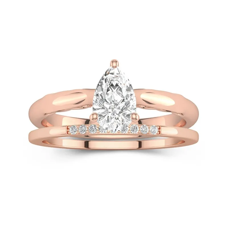 14K Rose Gold Moissanite Bridal Set