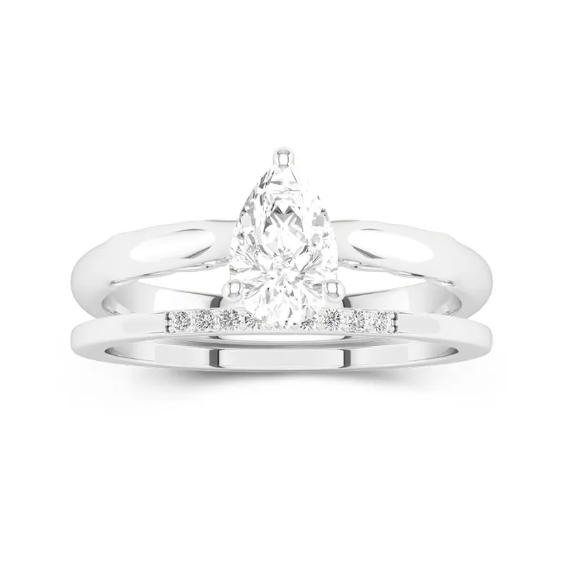 14K White Gold Moissanite Bridal Set