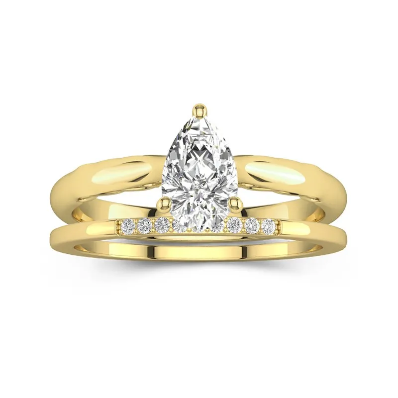 18K Gold Moissanite Bridal Set