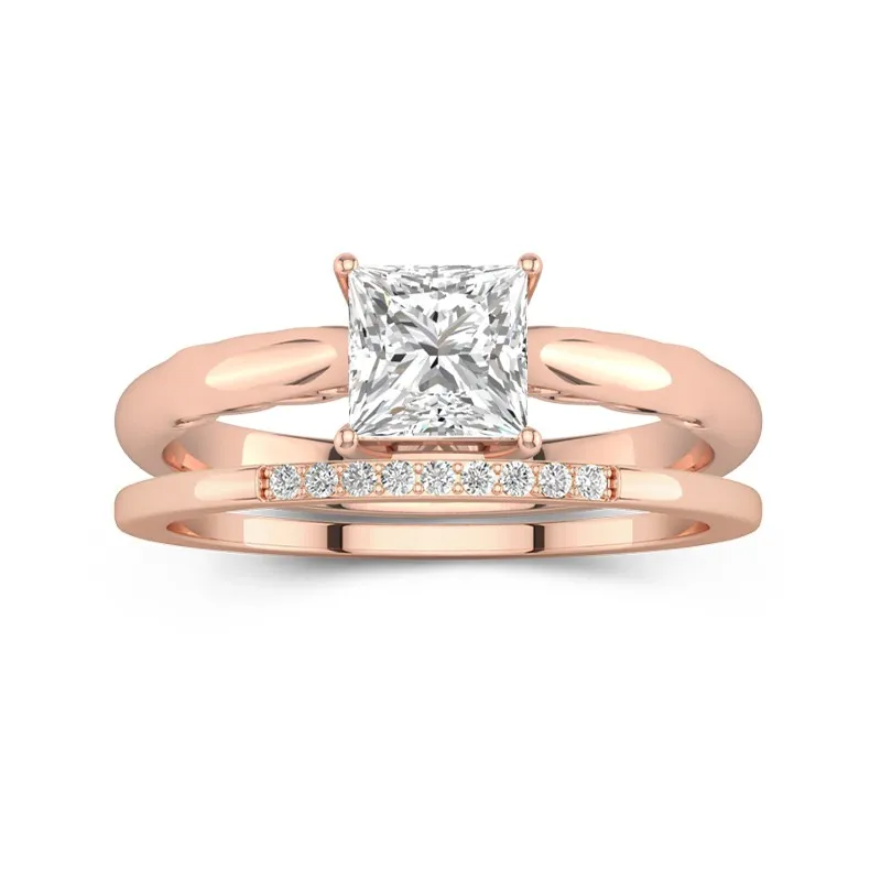 14K Rose Gold Moissanite Bridal Set