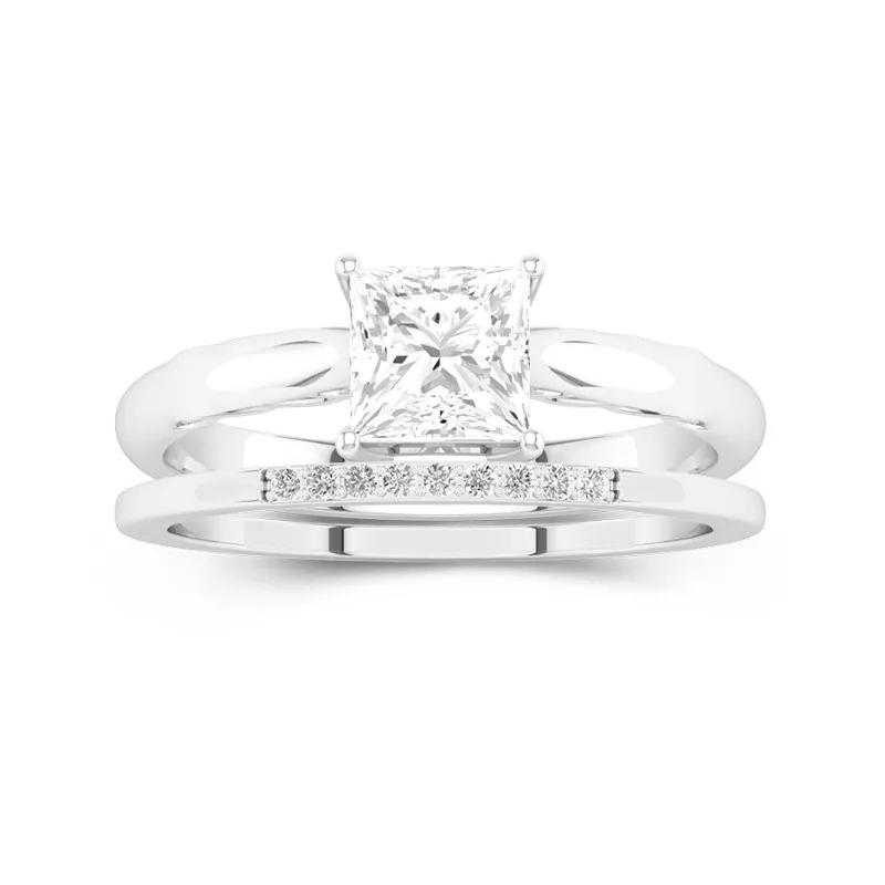 14K White Gold Moissanite Bridal Set