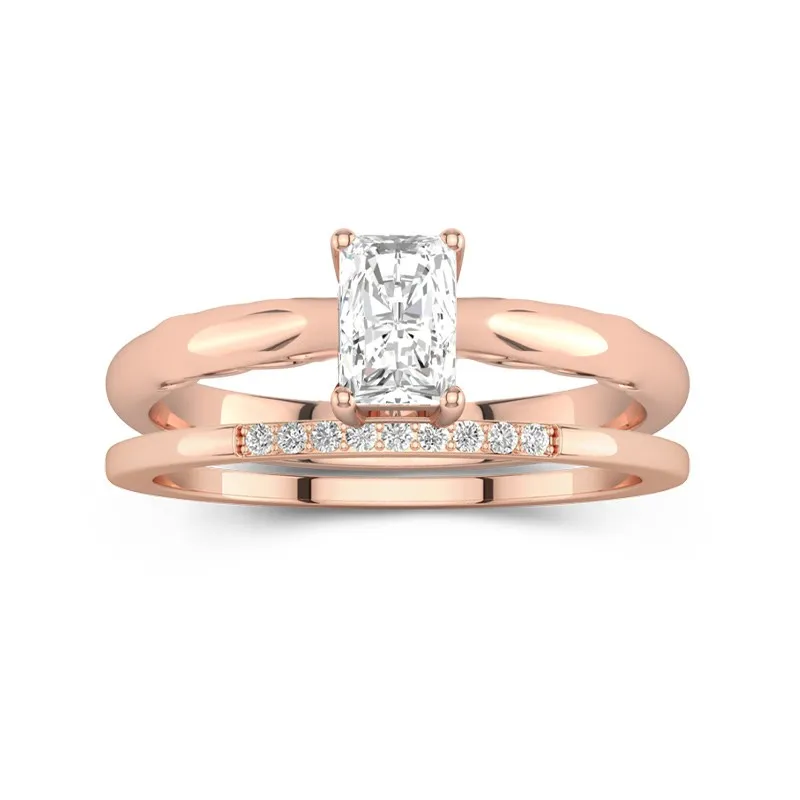 14K Rose Gold Moissanite Bridal Set