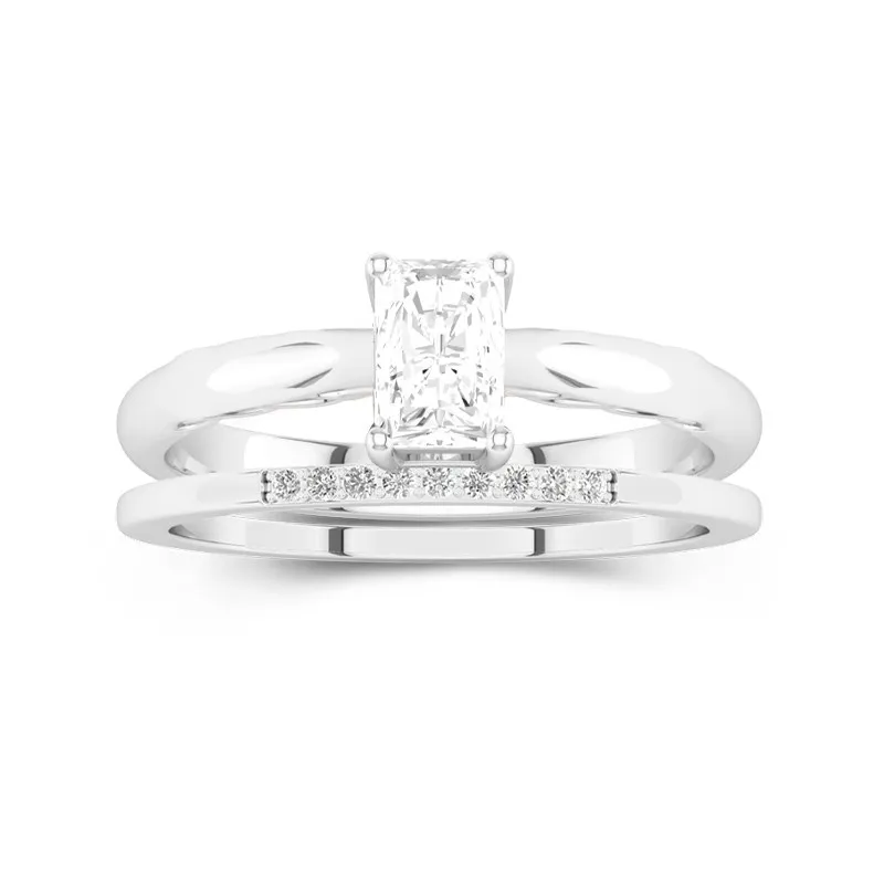 Platinum Moissanite Bridal Set