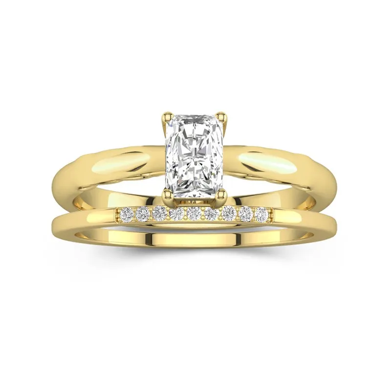 Argent sterling 925 Moissanite Ensemble nuptial