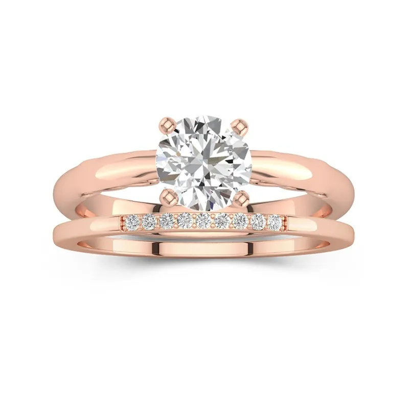 18K Rose Gold Moissanite Bridal Set