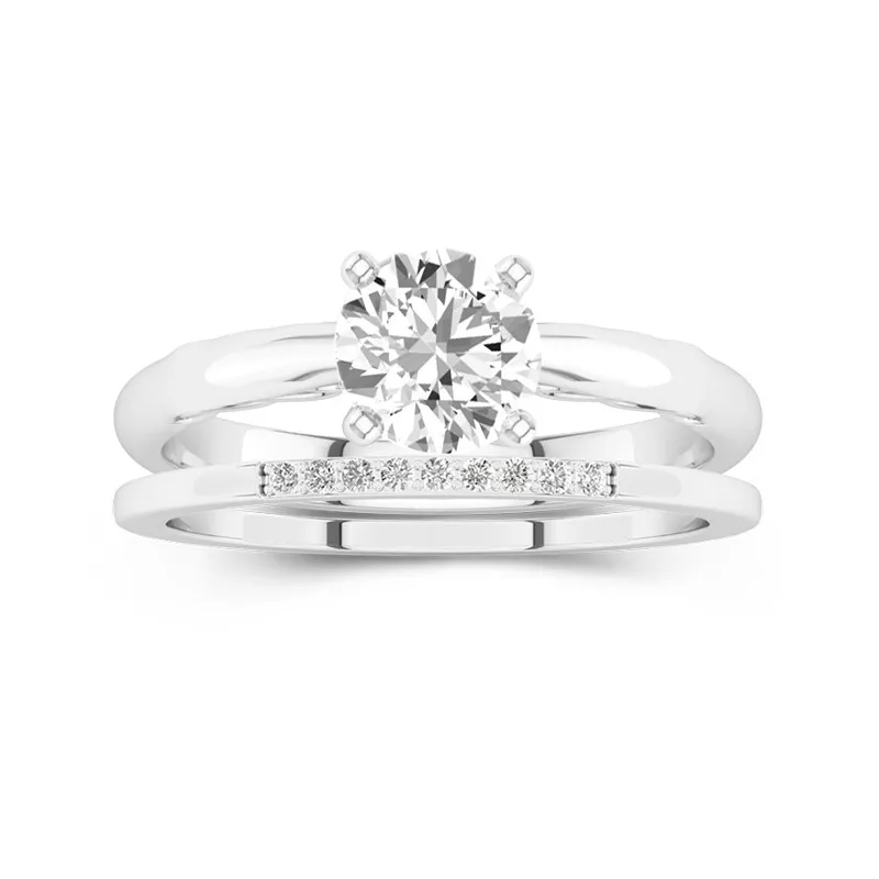 Platinum Moissanite Bridal Set