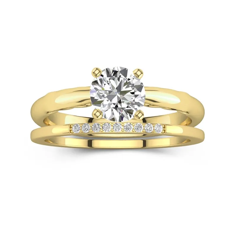 18K Gold Moissanite Bridal Set