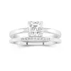 1.00ct Moissanite Wedding Ring Set 18K White Gold