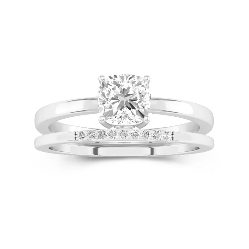 1.50ct Moissanite Wedding Ring Set 18K White Gold