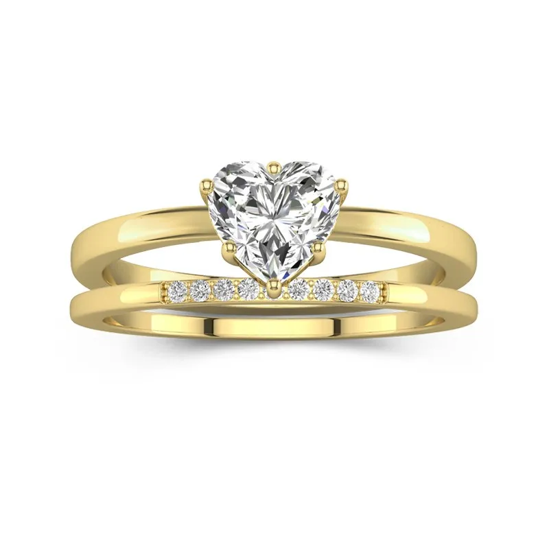 1.00ct Moissanite Wedding Ring Set 14K Gold