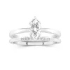 1.00ct Moissanite Wedding Ring Set 18K White Gold