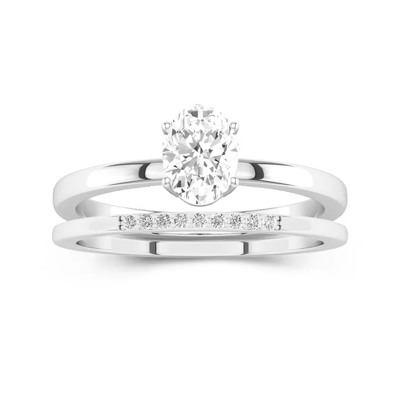 1.50ct Moissanite Wedding Ring Set Platinum