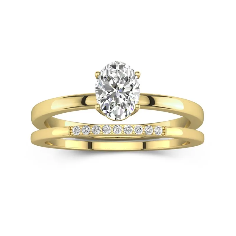 2.00ct Moissanite Wedding Ring Set 14K Gold