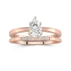 1.00ct Moissanite Wedding Ring Set 14K Rose Gold