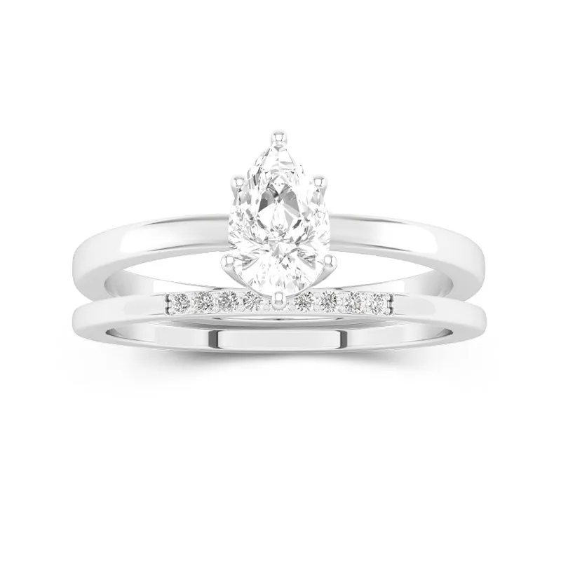 2.00ct Moissanite Ensemble d'alliances Platine