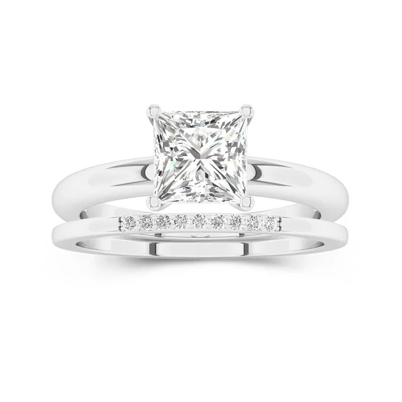 Blanc Moissanite Ensemble nuptial