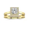 18K Gold Moissanite Wedding Ring Set