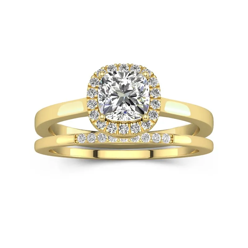 14K Gold Moissanite Wedding Ring Set