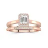 Or rose 18 carats Moissanite Ensemble d'alliances