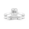 Argent sterling 925 Moissanite Ensemble d'alliances