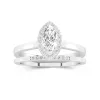 Argent sterling 925 Moissanite Ensemble d'alliances