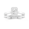 Argent sterling 925 Moissanite Ensemble d'alliances