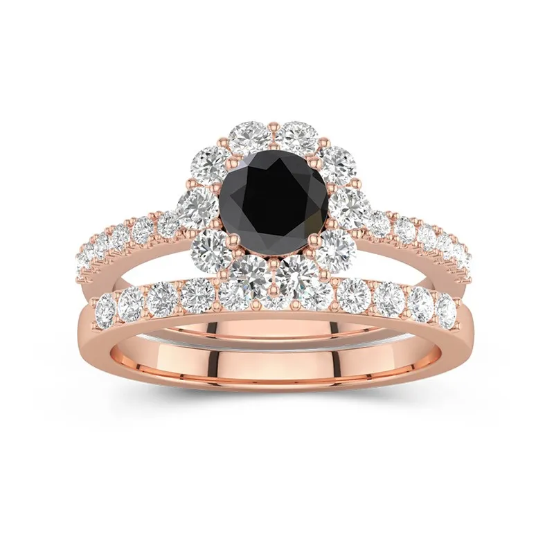 Or rose 18 carats Plaqué Fleurir Ensemble nuptial