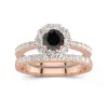 Or rose 18 carats Plaqué Fleurir Ensemble nuptial