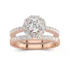 Or rose 18 carats Plaqué Fleurir Ensemble nuptial