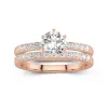 1.00ct Moissanite Wedding Ring Set 14K Rose Gold