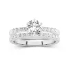 1.00ct Moissanite Wedding Ring Set 18K White Gold