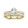 1.00ct Moissanite Wedding Ring Set 14K Gold