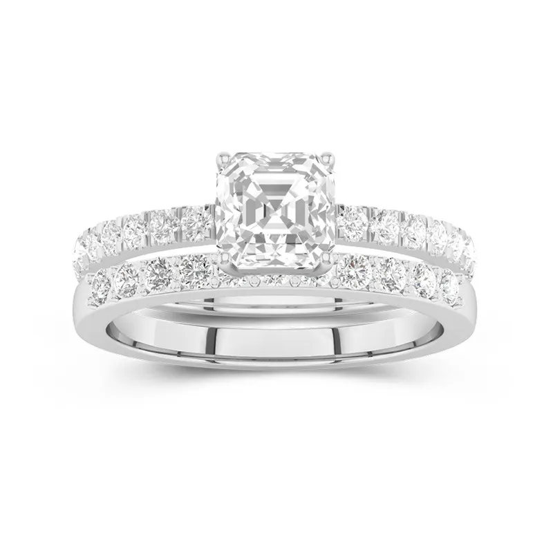 1.00ct Moissanite Ensemble d'alliances Platine