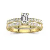 1.00ct Moissanite Wedding Ring Set 18K Gold