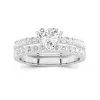 1.00ct Moissanite Wedding Ring Set Platinum